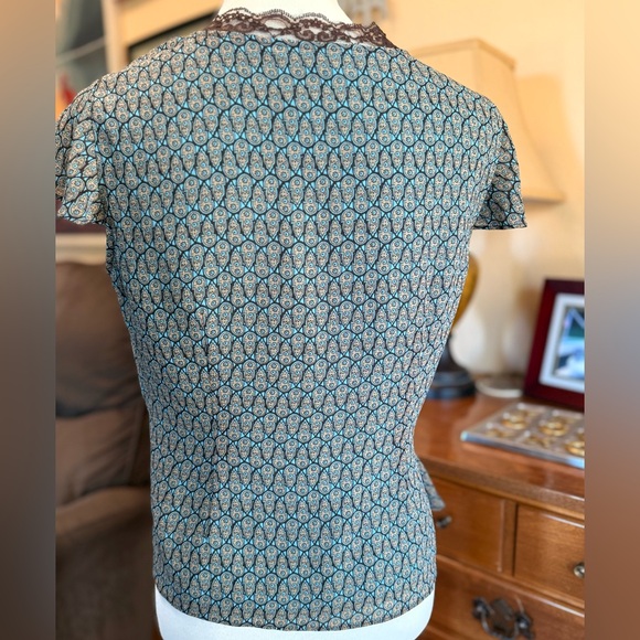 Emma James Blue and Brown Patterned Blouse - Picture 3 of 7